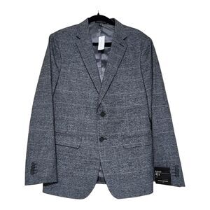 Banana Republic Mens Plaid Sport Coat Blazer Size 42R Slim Grey Glen Preppy New